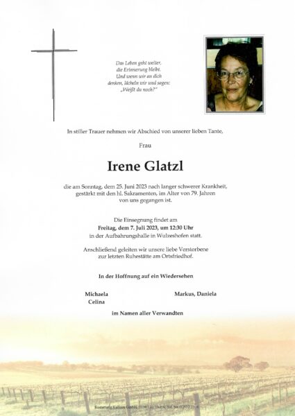 Irene Glatzl Bestattung Kallaus