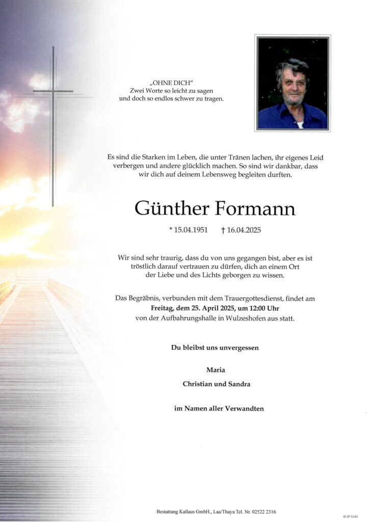 Günther Formann | Bestattung Kallaus